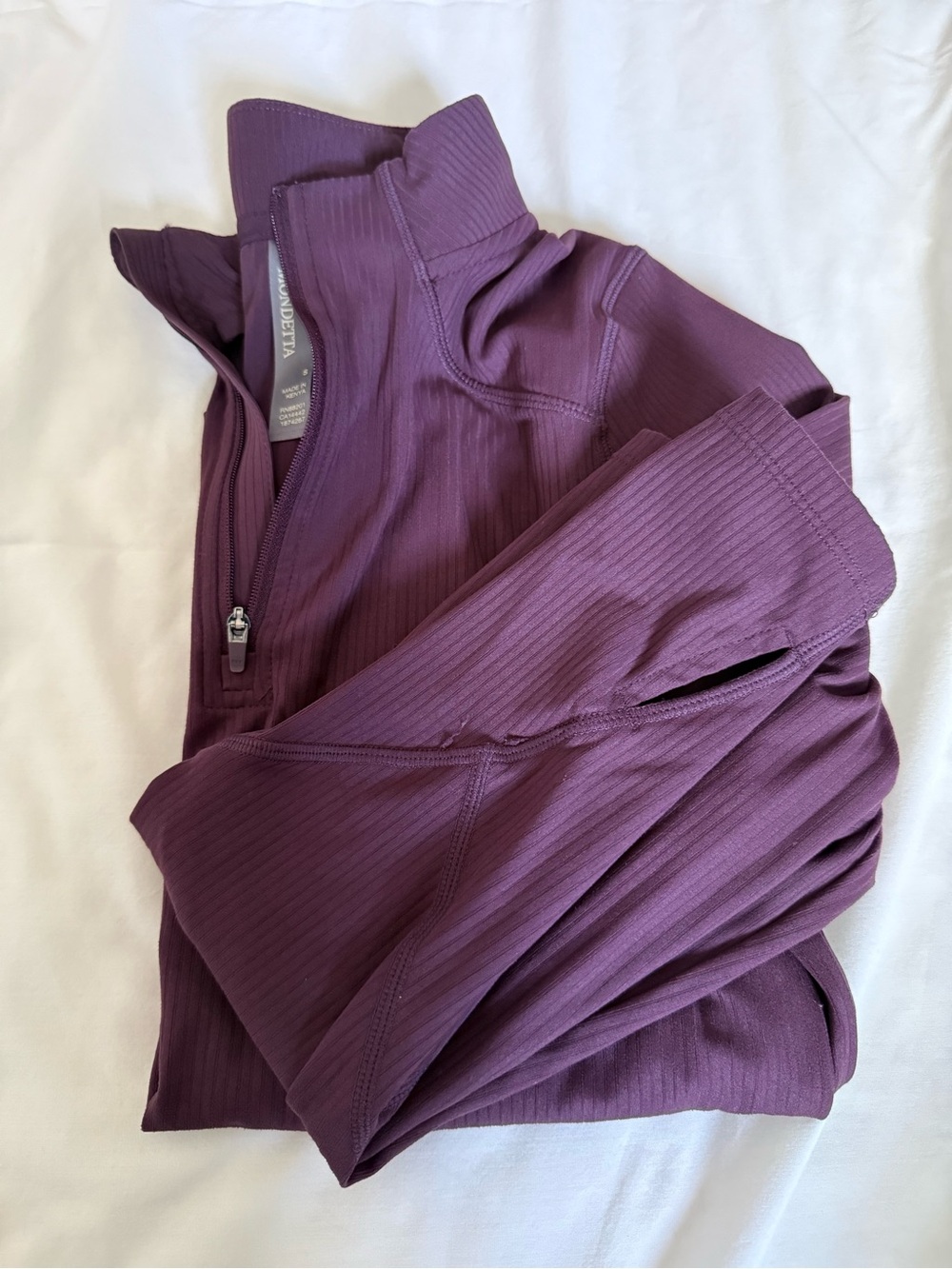 Mondetta Ribbed Quarter-Zip Jacket in Plum